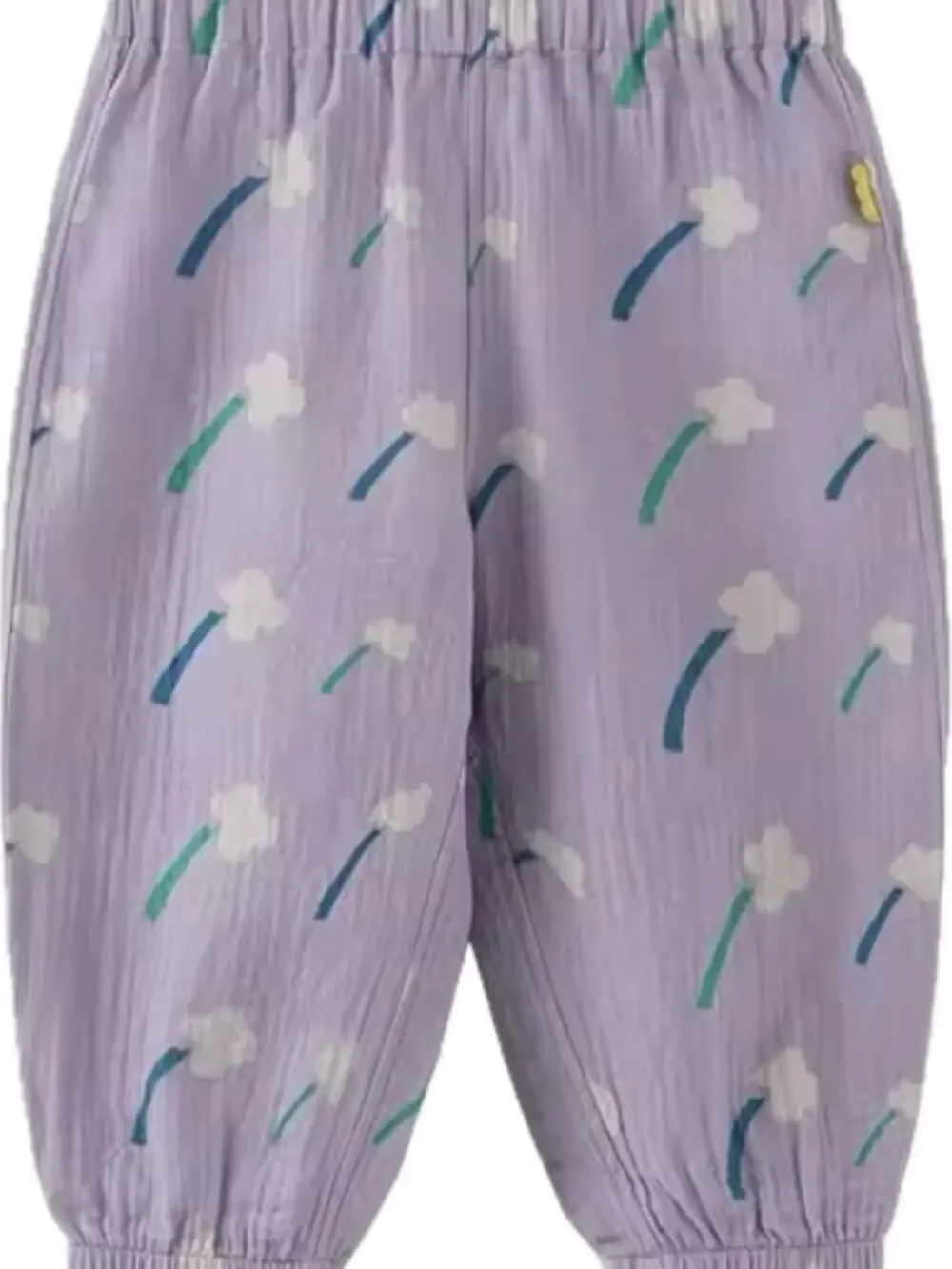 New toddler girls Lilac Floral Print Elastic Waist Pants 3-4T